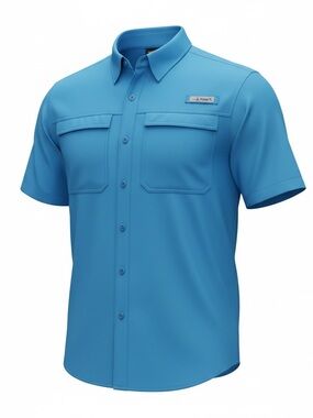 HABIT Blue Springs River Shirt – Men’s Small – Malibu Blue Fishing Shirt NWT